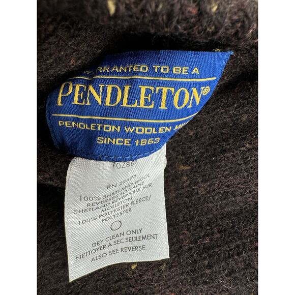 Pendleton Mens Vest Sz L Shetland Wool Reversible Speckled Full Zip Outdoor Work - Picture 13 of 13